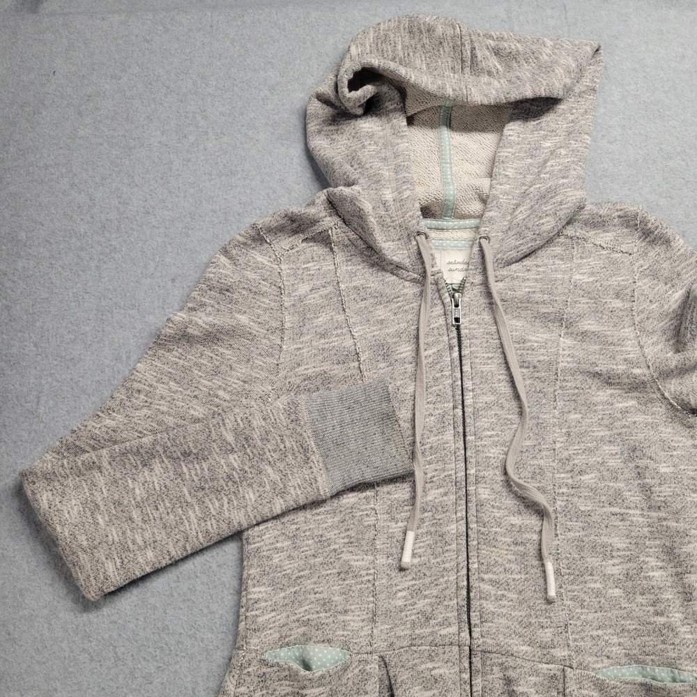 Anthropologie Saturday Sunday Peplum Zippered Hoodie Sweatshirt Jacket Size XS